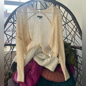 Urban Outfitters Cream Open-Knit Shrug